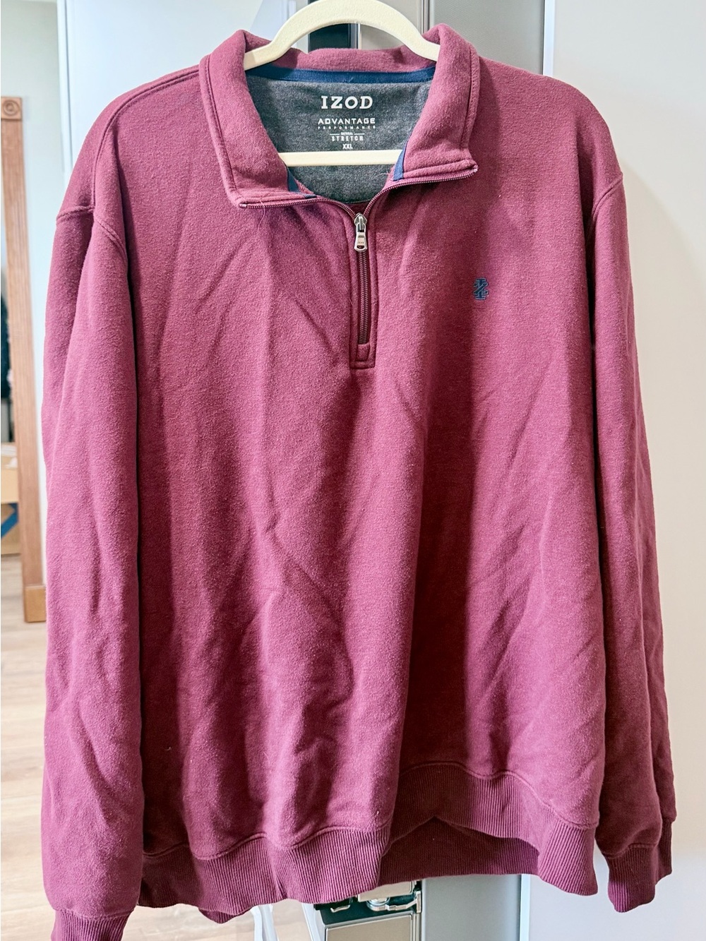 Izod Men’s Burgundy Half-Zip Pullover Sweatshirt